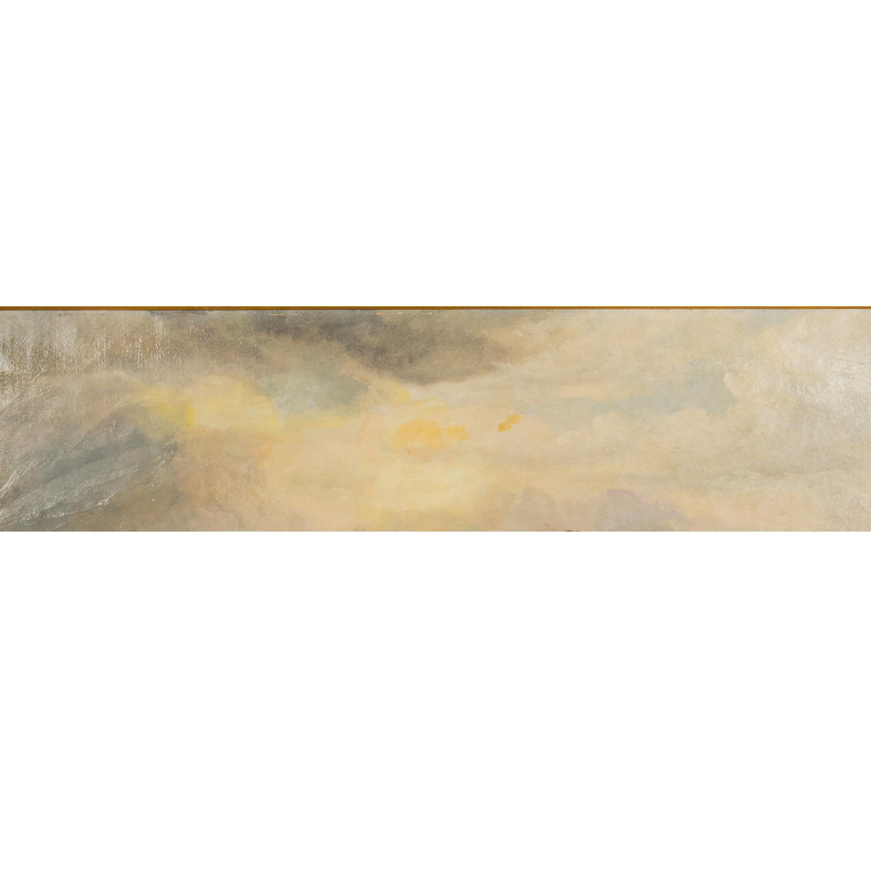 Antique British Pintura al óleo Paisaje marino Escena de costa Naufragio Paisaje Caballos en venta 3