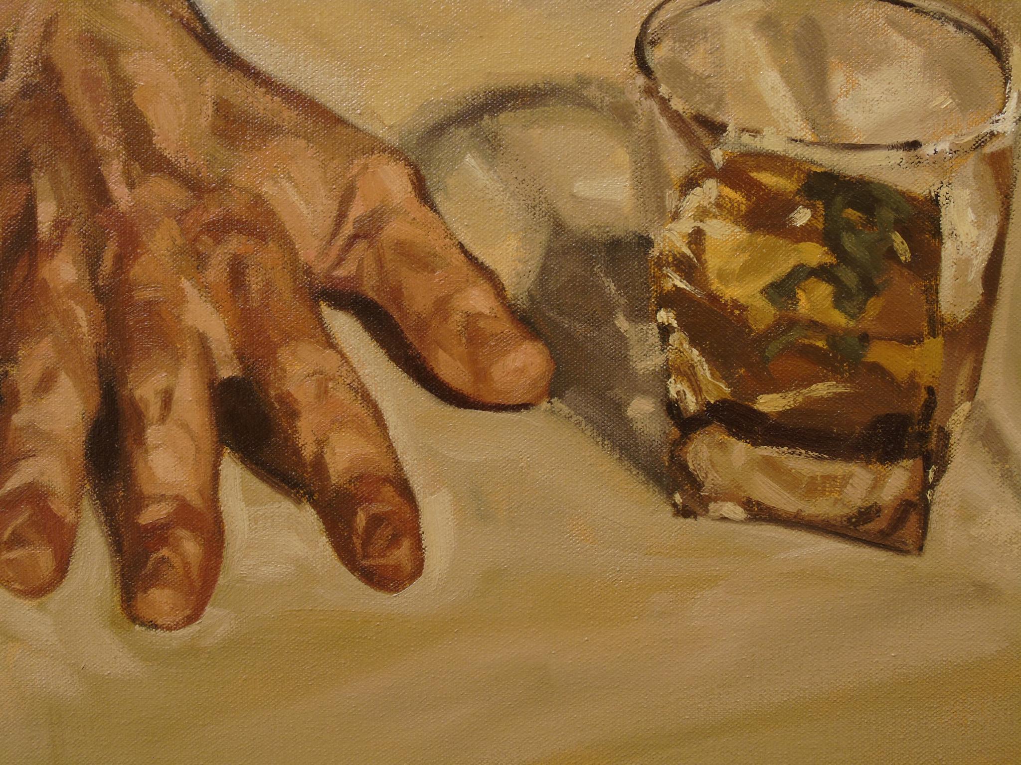 Drowning a Toy Soldier - Painting by Samuel C. Guy