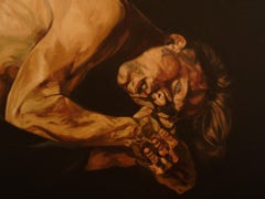 "Looking In" Large Figurative Painting on Canvas by Samuel C. Guy