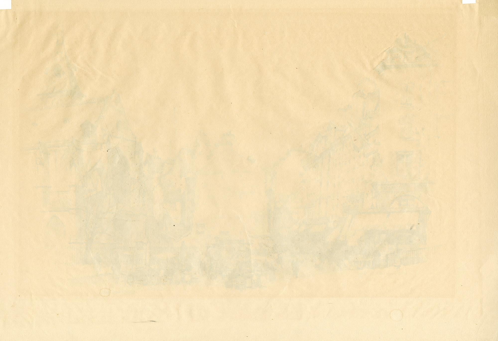 Calle Moufftard, París - Print Realista de Samuel Chamberlain