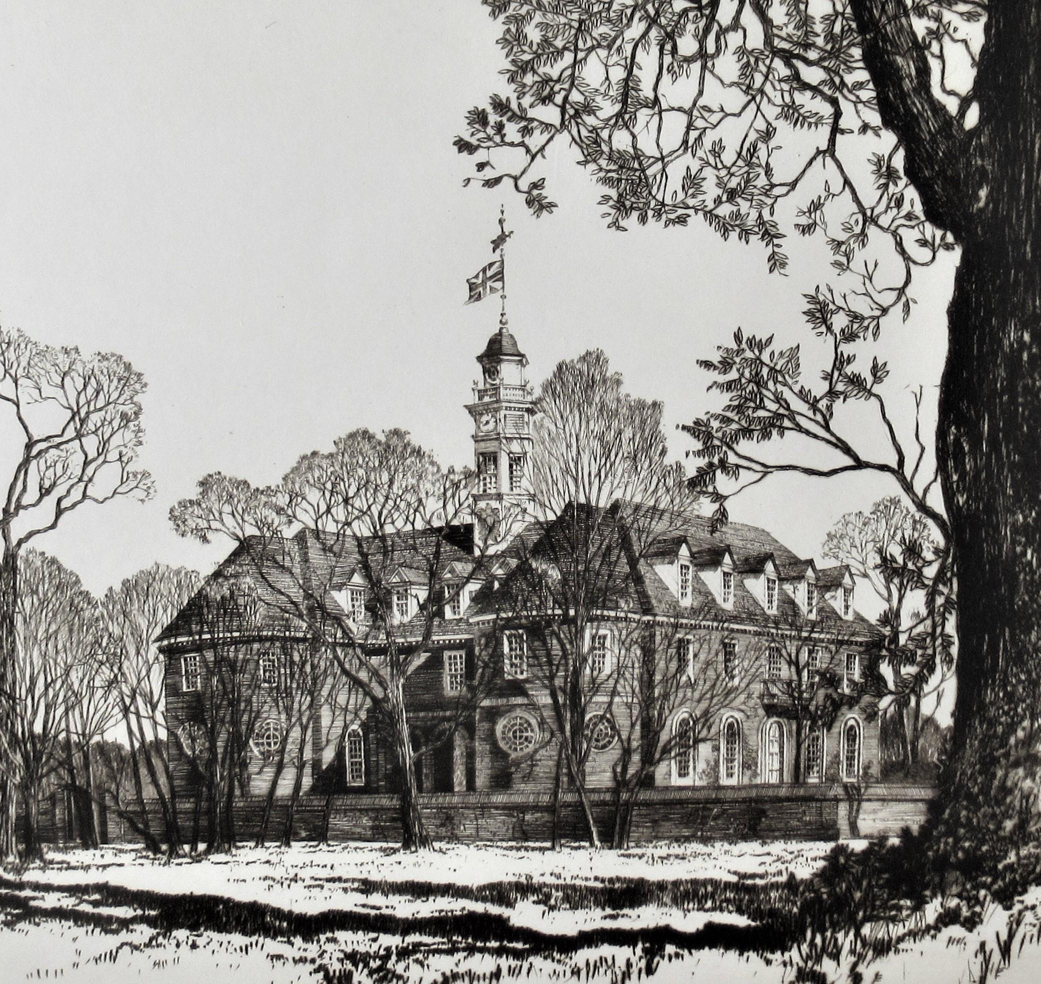 El Capitolio, Serie Williamsburg - Print Realista de Samuel Chamberlain