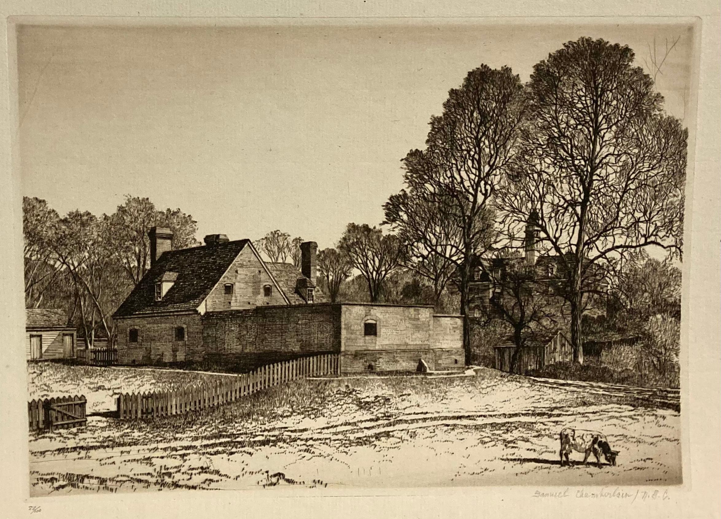 Samuel Chamberlain, The Public Gaol, Williamsburg (Virginia)