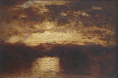 Antique Lake George, New York, seascape by Samuel Colman (American, 1832-1920)