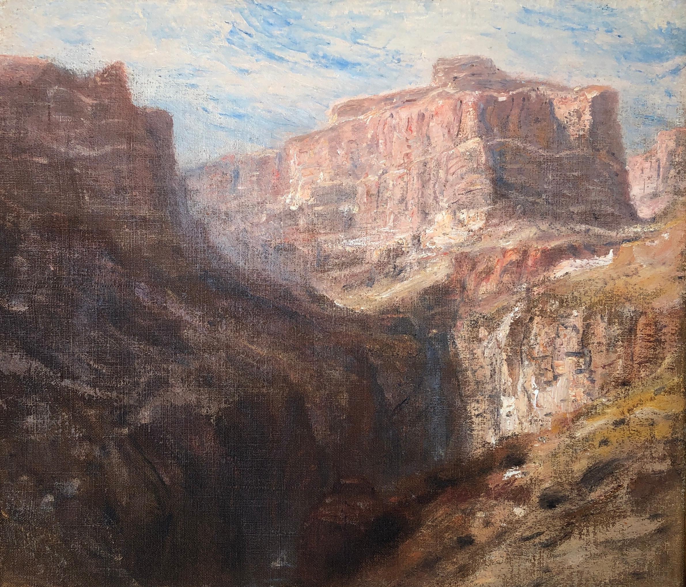Tower of Babel, Colorado Canyon oil painting by Samuel Colman For Sale 1