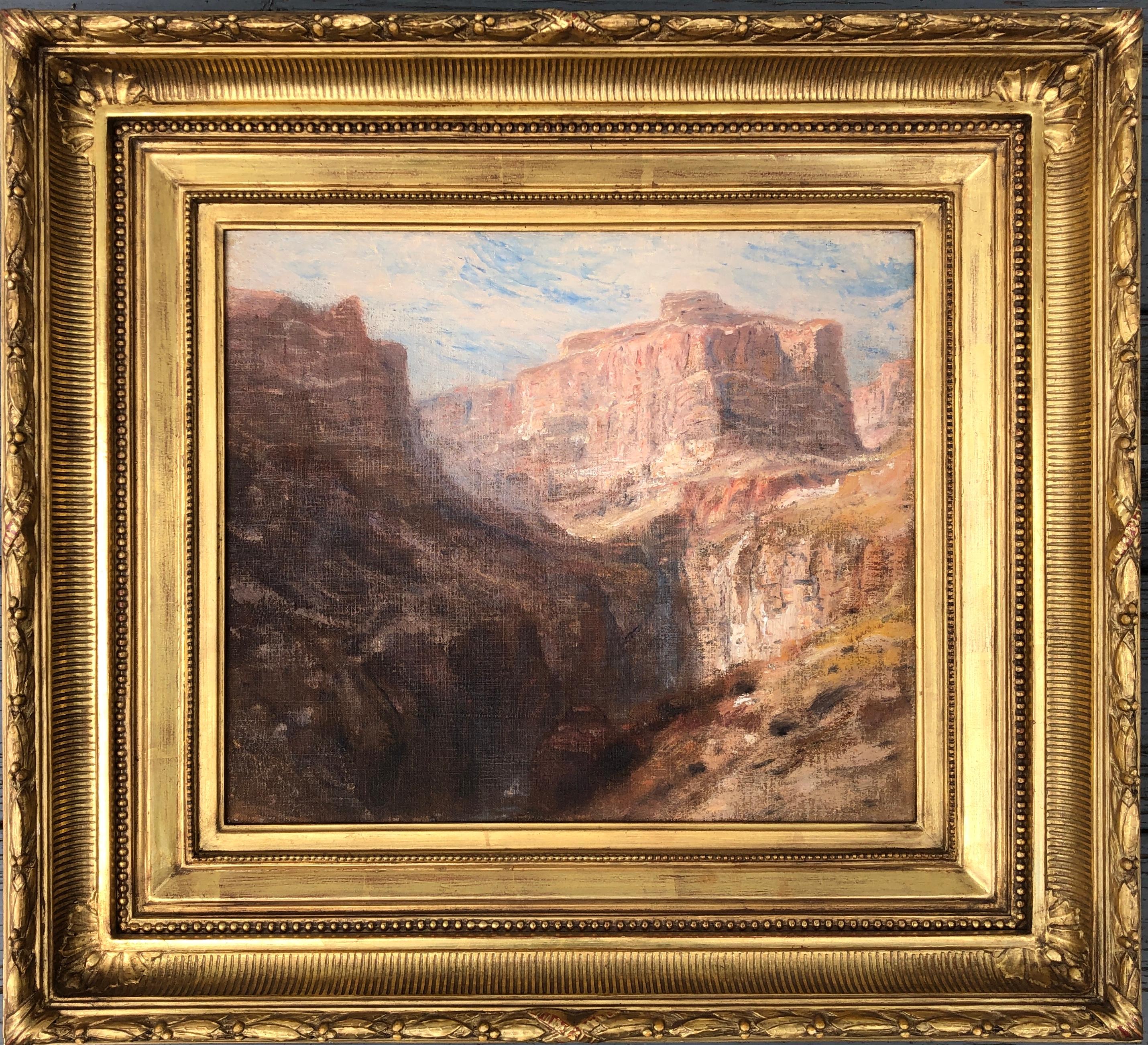 Tower of Babel, Colorado Canyon
12 ⅞" x 14 ½"
20 ¾" x 22 ¾" x 4 ¼" framed

Verso sketch of fall trees on a hillside.

Provenance: The estate of Samuel Colman. 
Purchased by private collection, Florida, circa 1970 directly from the prominent NYC