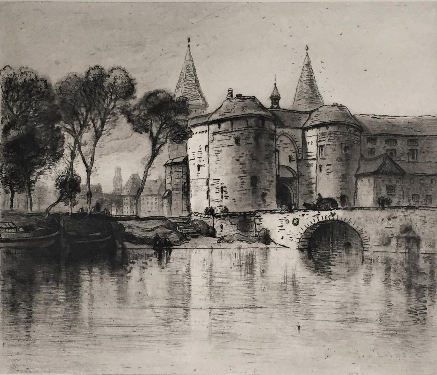 Samuel Colman Landscape Print - [Le Pont de Gand, Bruges.]