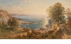 Vista della spiaggia e del porto di East Looe al tramonto