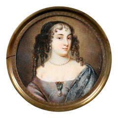 Portrait miniature de Frances Teresa Stewart par Samuel Cooper (britannique:: 1609-1672)