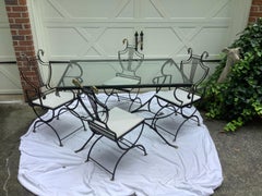 Vintage Samuel Copelon Garden Table & 4 Lyreback Chairs