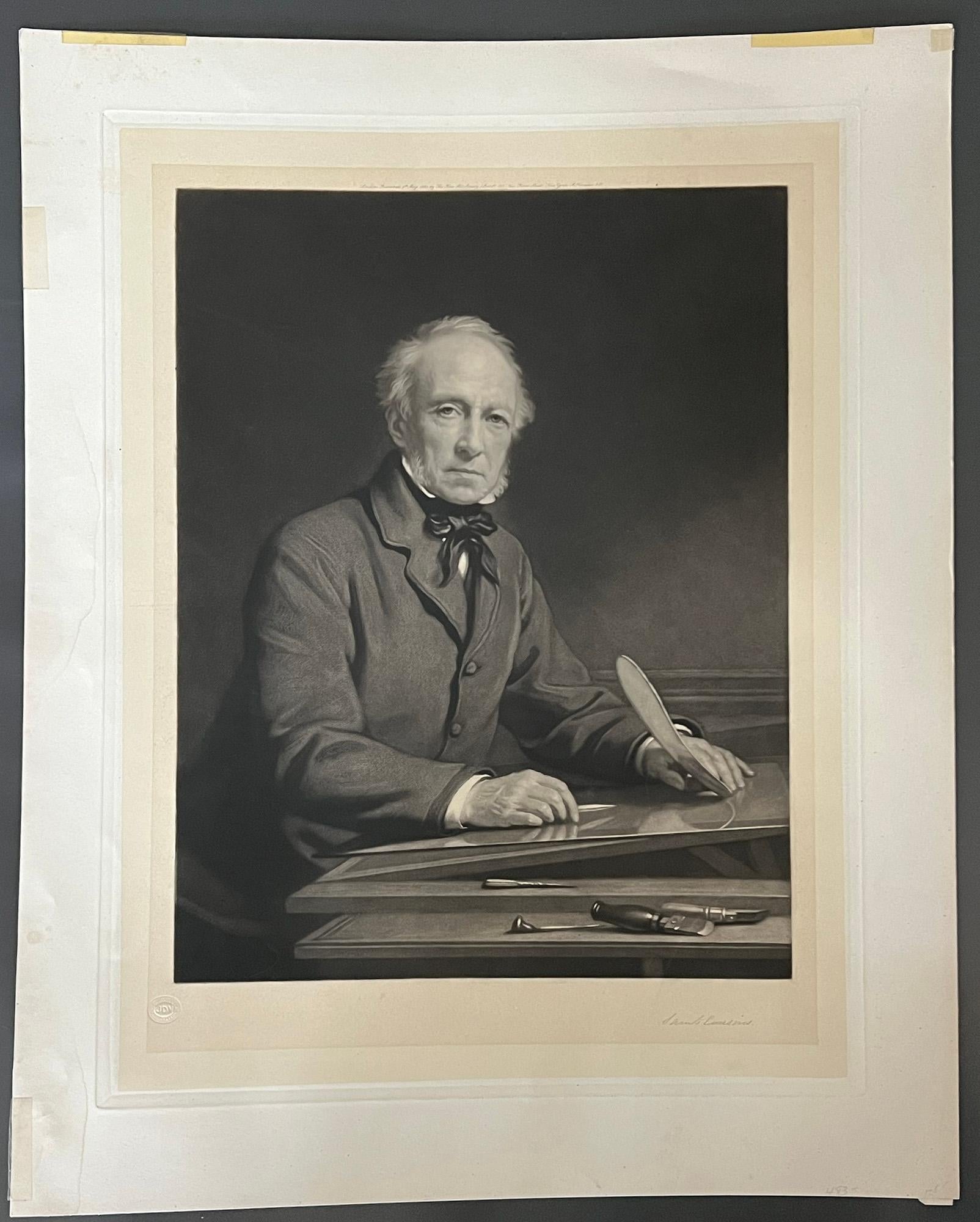 Samuel Cousins, engraver, self portrait mezzotint engraving  For Sale 1