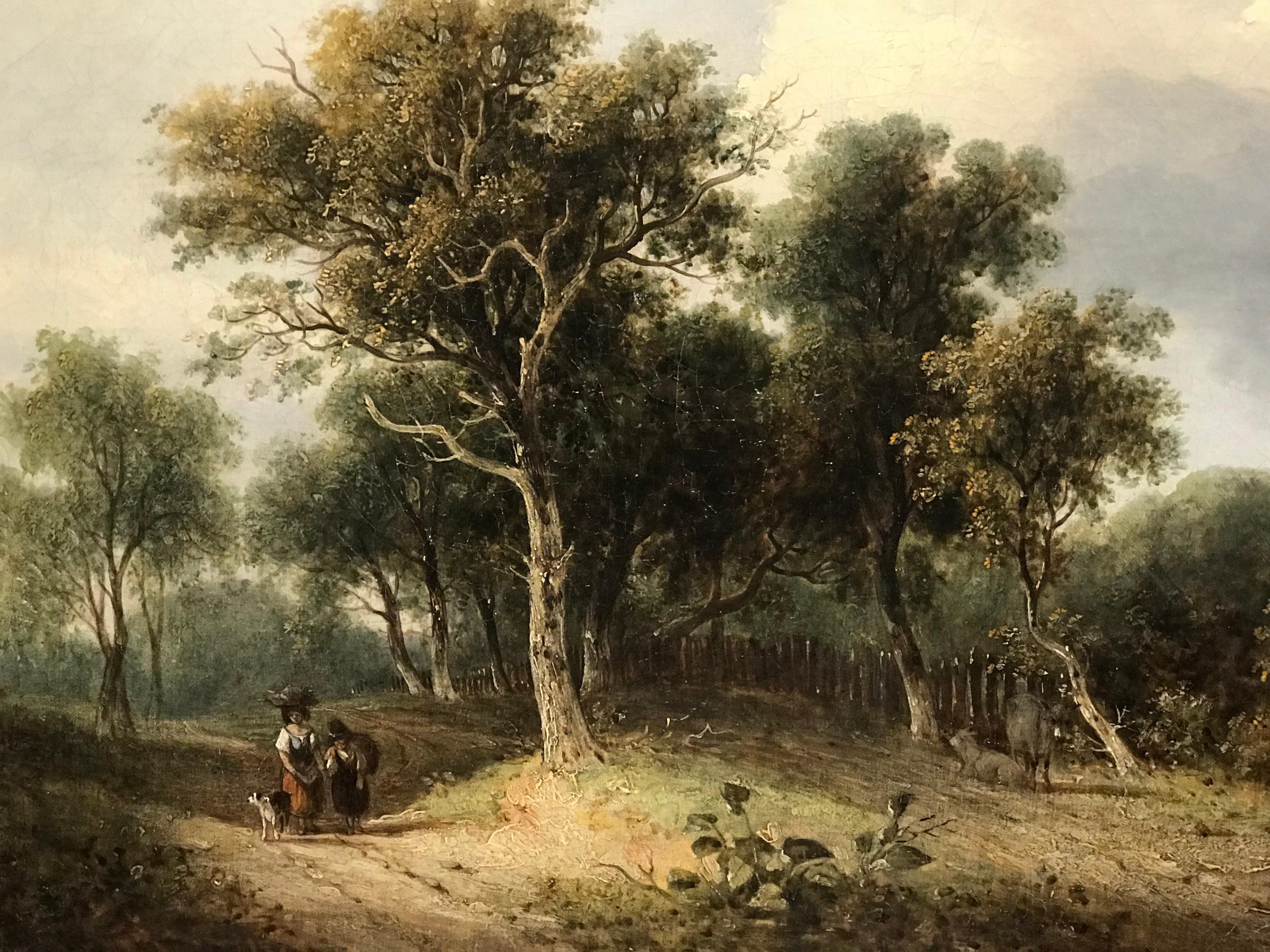 Samuel David Colkett (1806-1863) A Norfolk landscape
Oil on canvas. Size: 53 x 63cm original frame.
Samuel David Colkett was born in 1806 in Norwich and was christened on 2 March at St. Stephen's Church, the son of William Samuel Colkett and