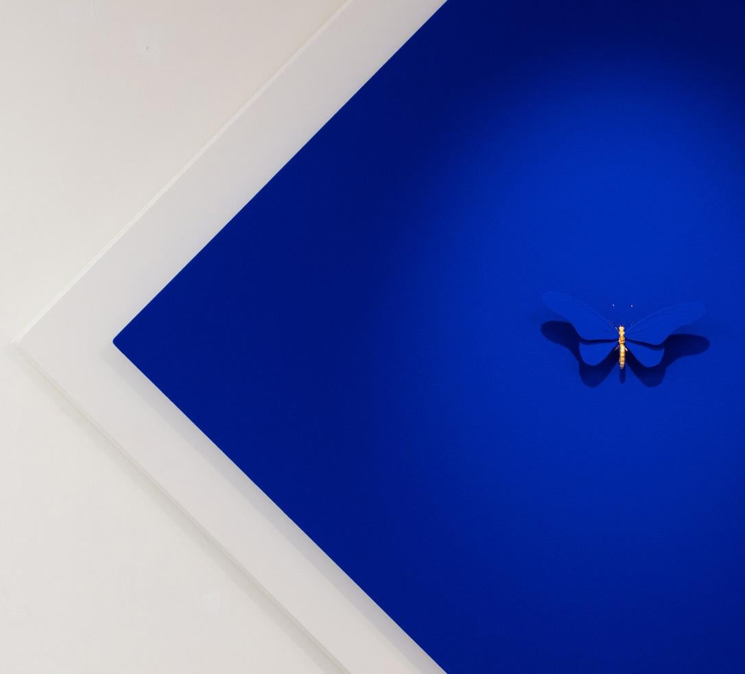 Anatomia Blue I - 21st Century, Contemporary Figurative, Golden Butterflies 1