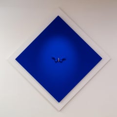 Anatomia Blue I - 21st Century, Contemporary Figurative, Golden Butterflies