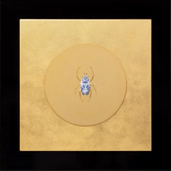 Goliath Beetle Closed - 21st Century, Contemporary, Figurative, Gold Leaf