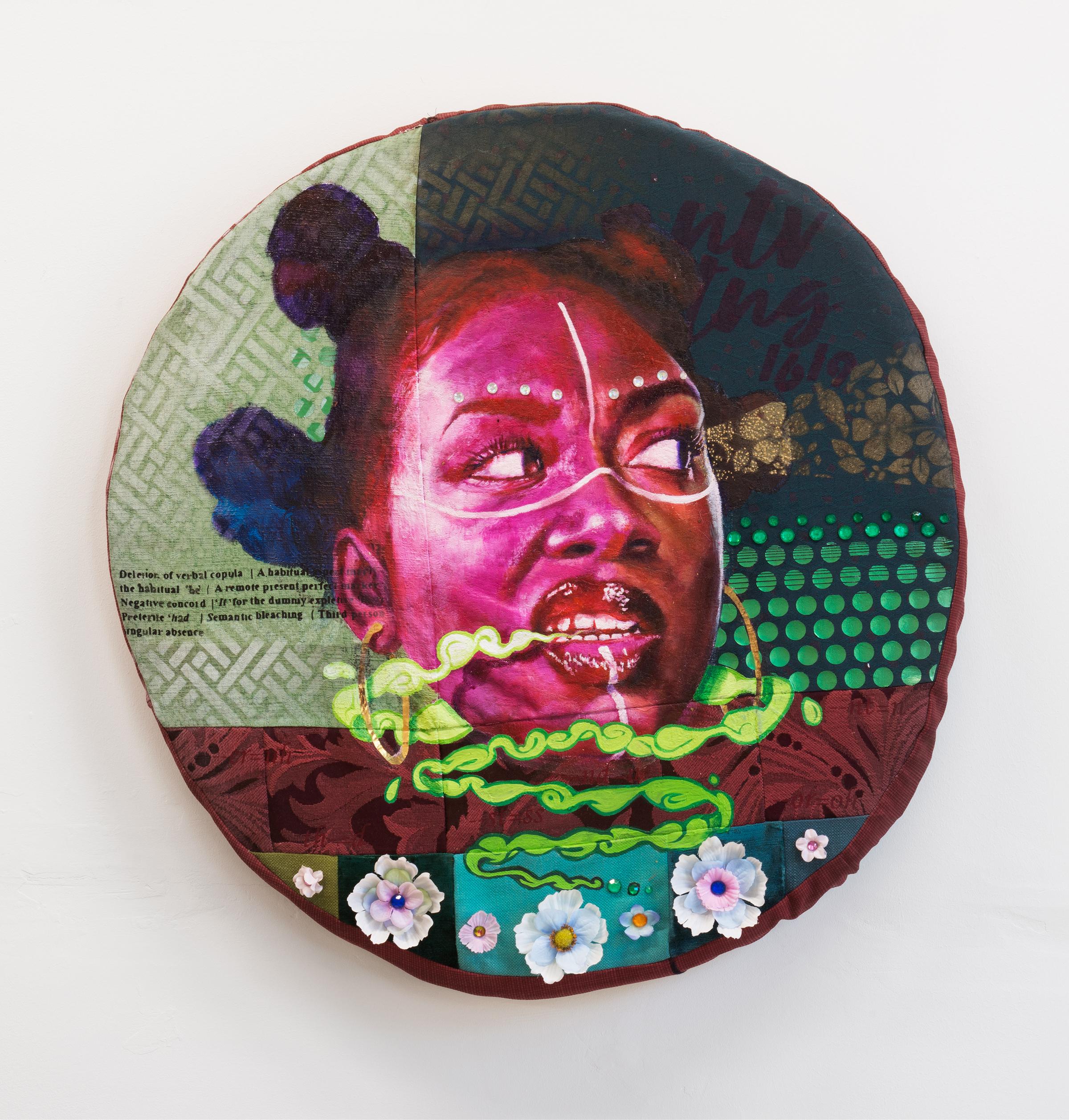 BLACK CODES - Portrait de la fille de l'artiste ornée d'un maquillage tribal africain - Mixed Media Art de Samuel Dunson