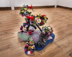 MAKE AMERICA GREAT AGAIN - Tricycle from the 40s adorned w/ Flowers on Cushion