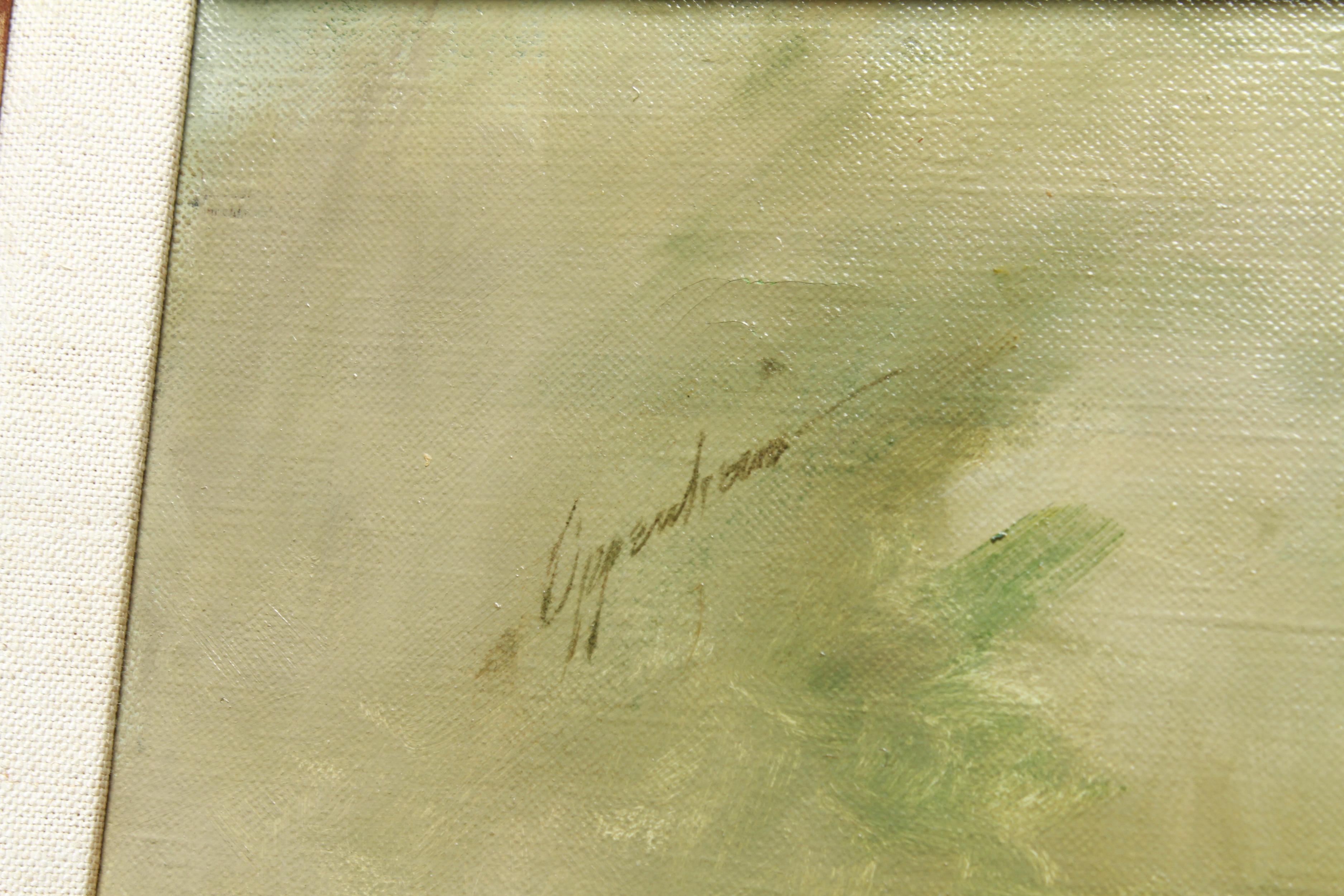 Belle Époque Samuel Edmund Oppenheim 'Impressionist Landscape' Framed Oil Painting