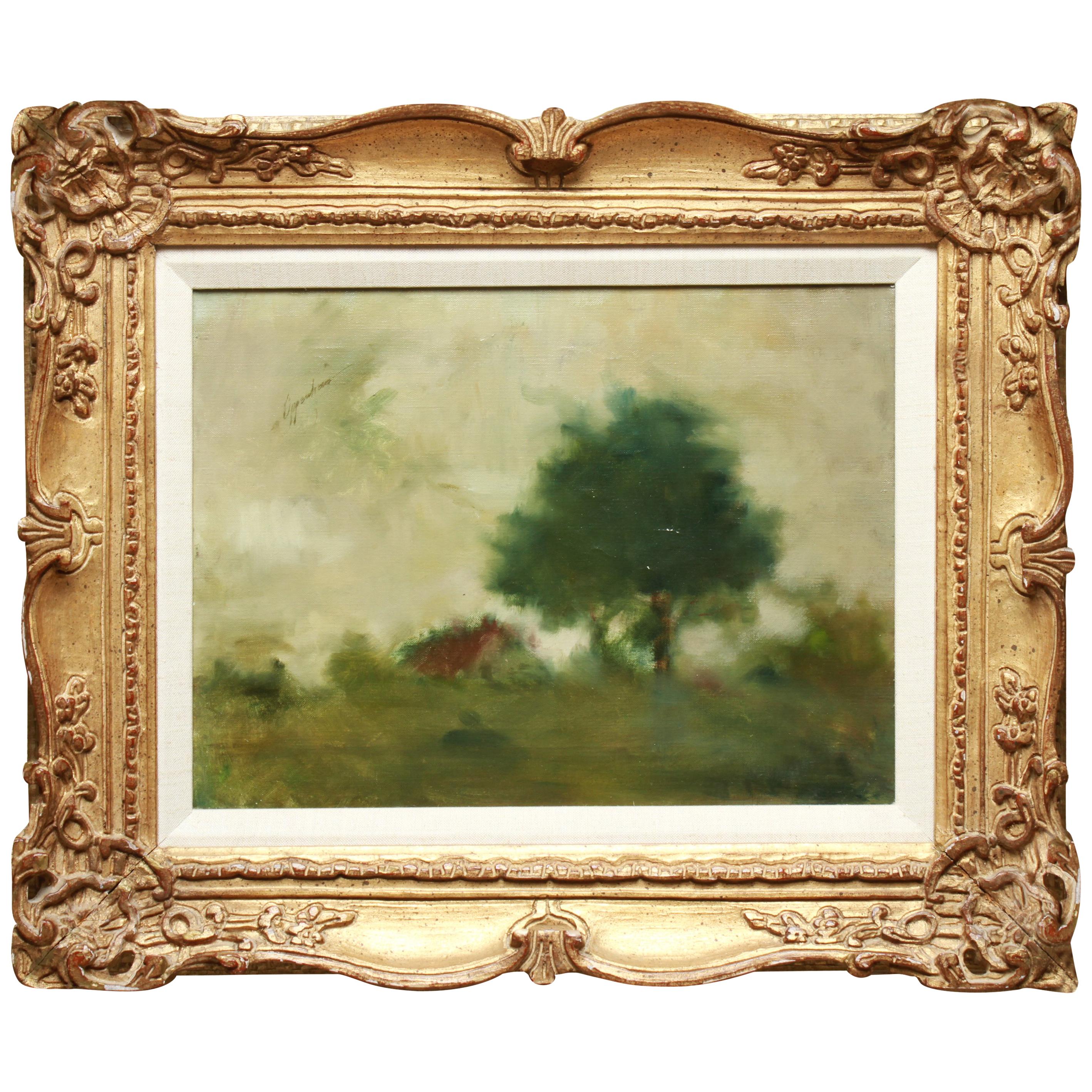 Samuel Edmund Oppenheim 'Impressionist Landscape' Framed Oil Painting