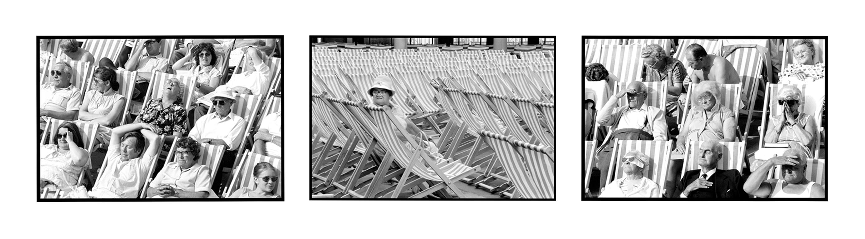 Bandstand, Eastbourne - Black & White Photography Triptych - Gray Portrait Photograph by Samuel Field