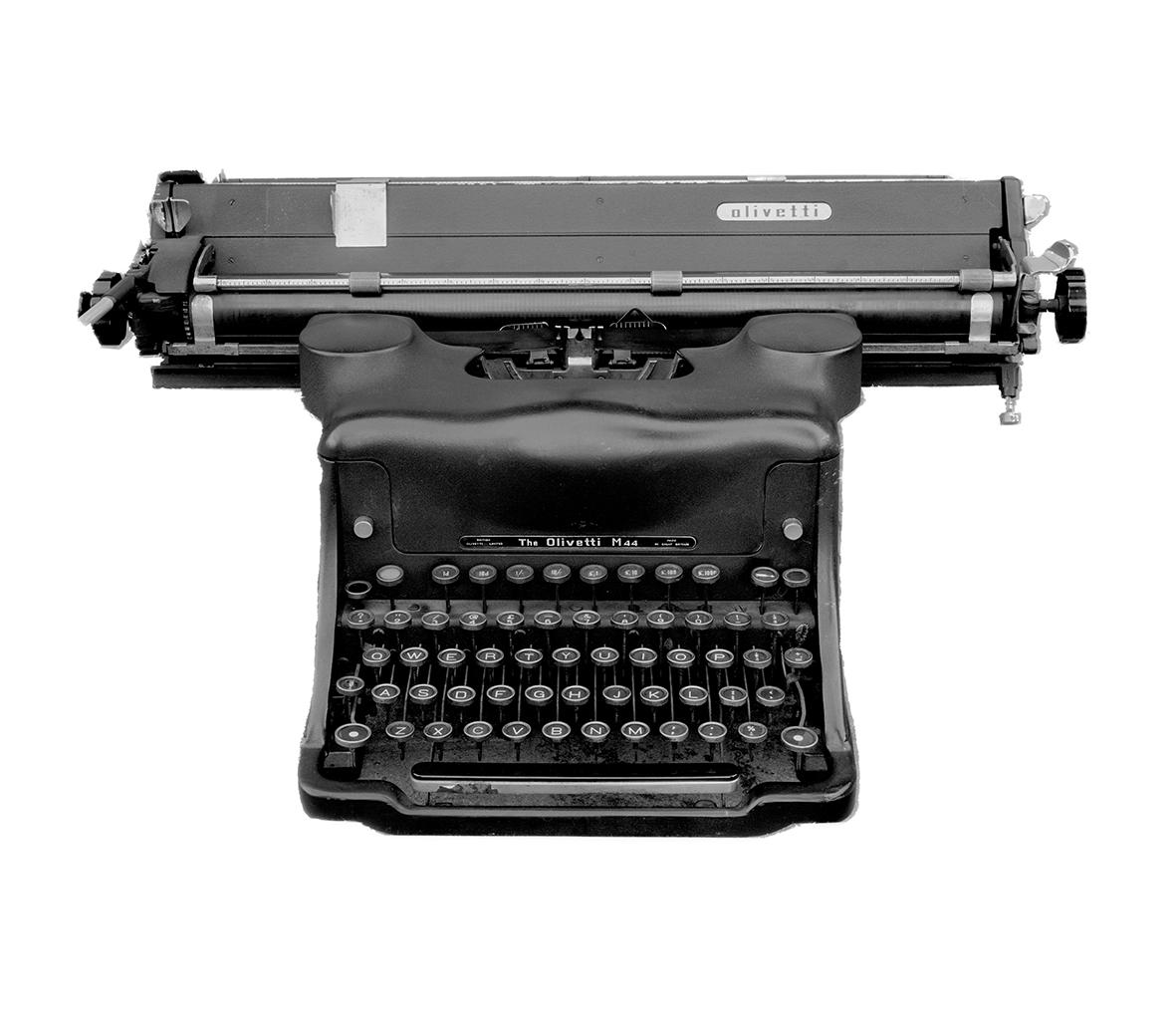 Samuel Field Black and White Photograph - Orthochromatic Positive - Black & White Photography of a Typewriter
