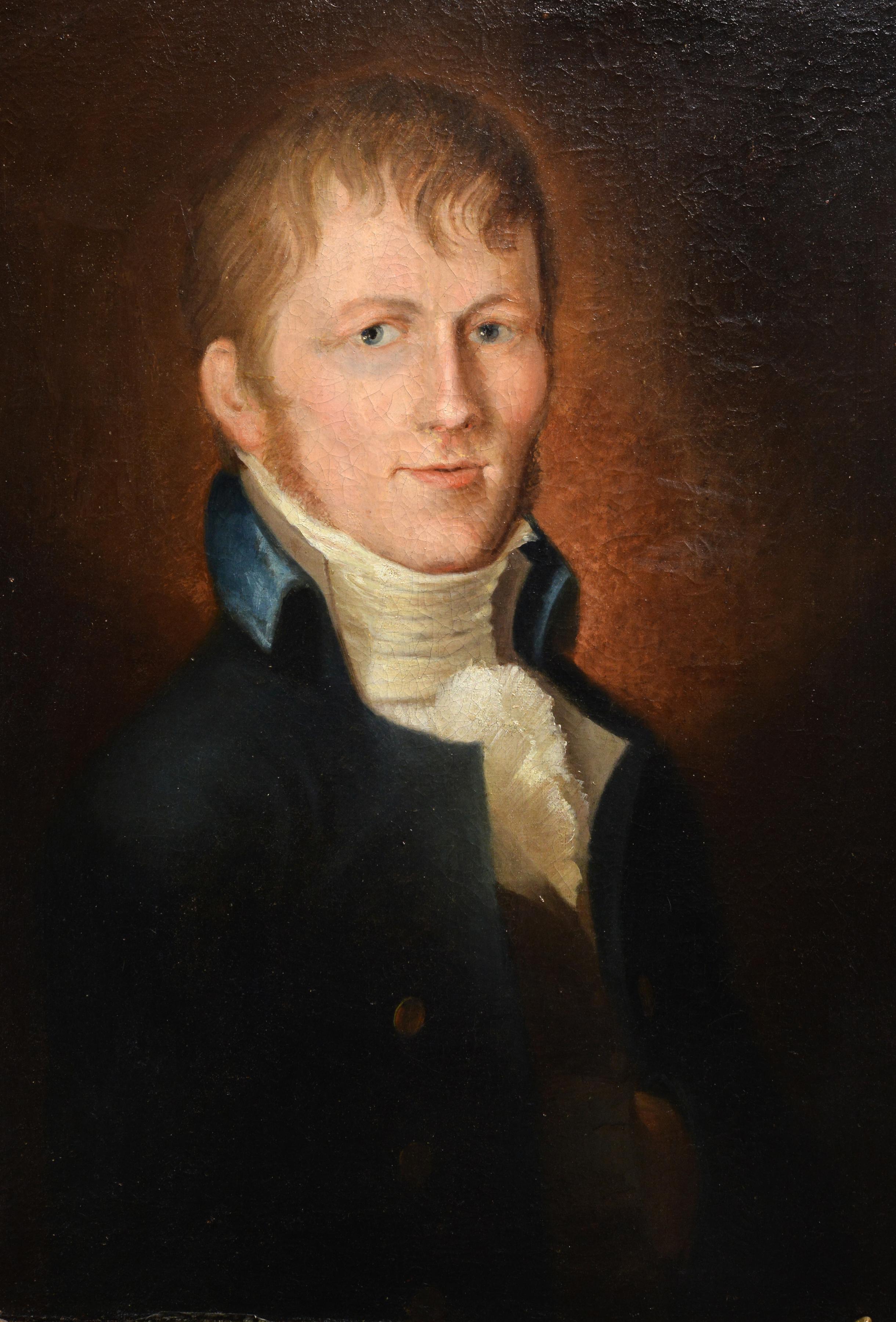 Young Gentleman Portrait by American Samuel Morse inventor of Telegraph Code 19C - Painting by Samuel Finley Breese Morse