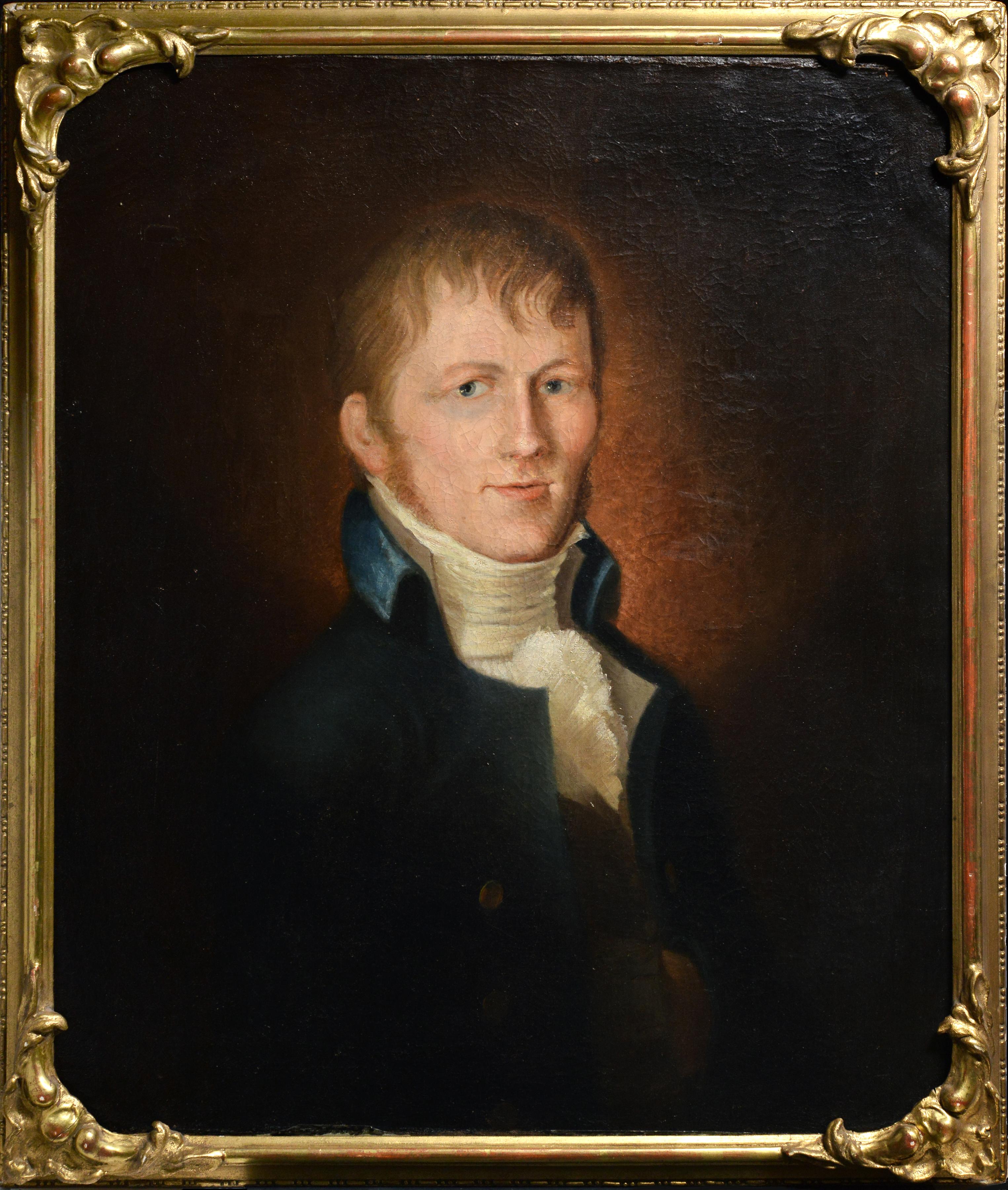 Samuel Finley Breese Morse Portrait Painting – Porträt eines jungen Gentleman von dem amerikanischen Samuel Morse, Erfinder des Telegraph Code 19C