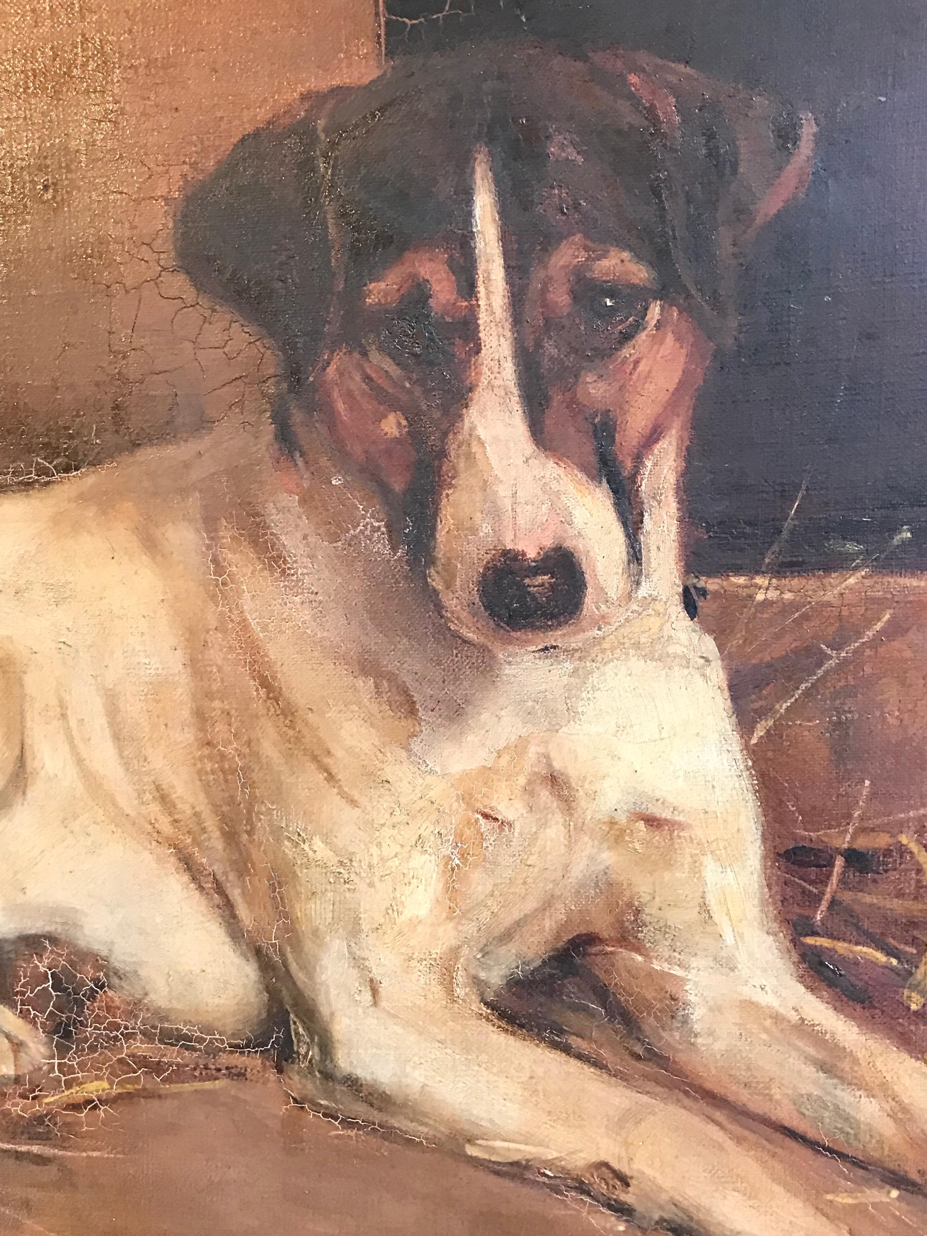 The Jack Russell Terrier
by Samuel Fulton (British, 1848-1930)
signed, lower left corner
oil painting on canvas, framed
canvas: 14 x 18.5 inches
framed: 17 x 21.5 inches
provenance: private collection, London

Very fine original British dog painting