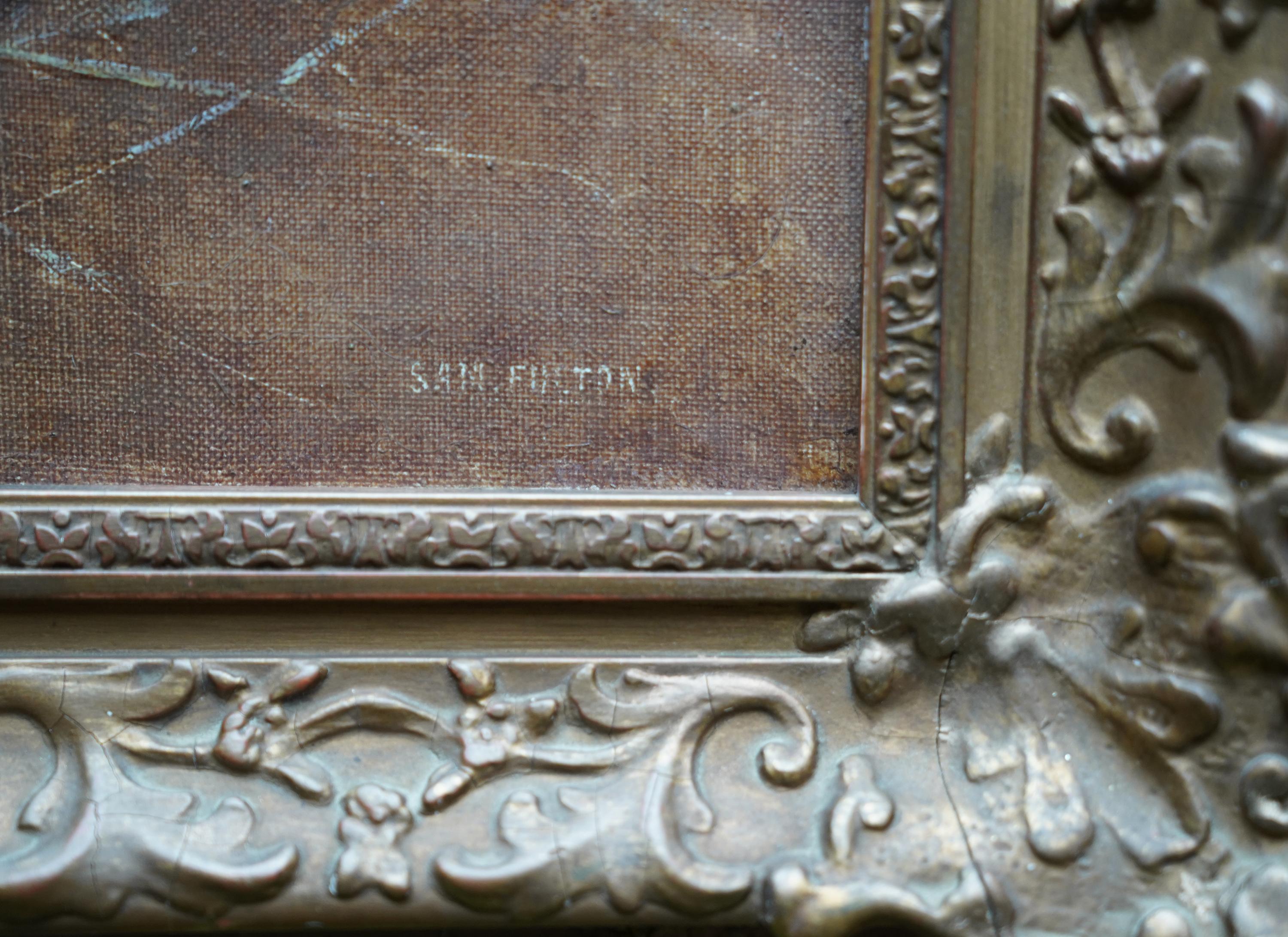 Portrait d'un Springer Spaniel - peinture à l'huile animalière victorienne britannique art canin en vente 5