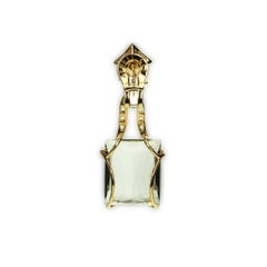 "Samuel Getz" 18 Kt Gold, Heliodor Beryl, Garnet and Diamond Drop Ear Clips