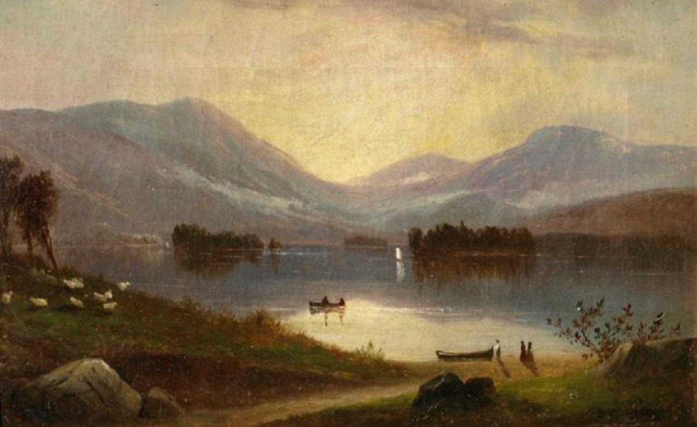 Samuel Griggs Landscape Painting - Sunrise on Lake George New York