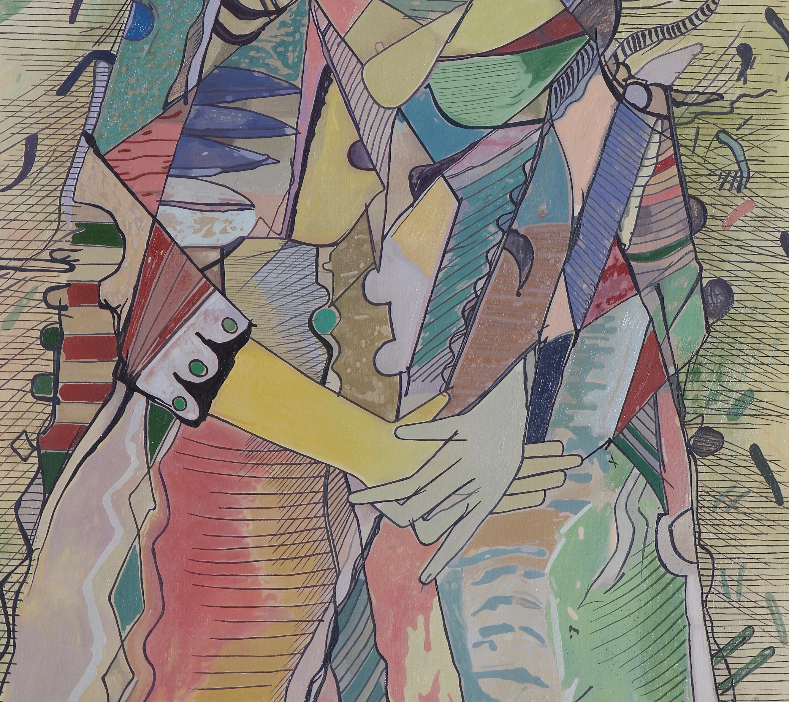 Amicizia, Figure contemporanee. - Painting Espressionismo astratto di Samuel Hallaj