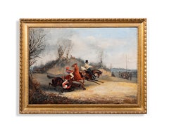 Jagdszene : Sturz beim Hindernislauf