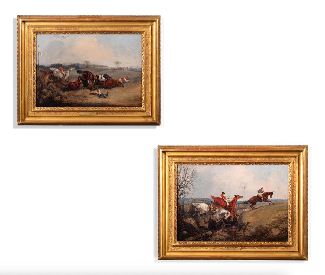 Samuel Henry Alken Animal Painting – Steeplechase-Szenen
