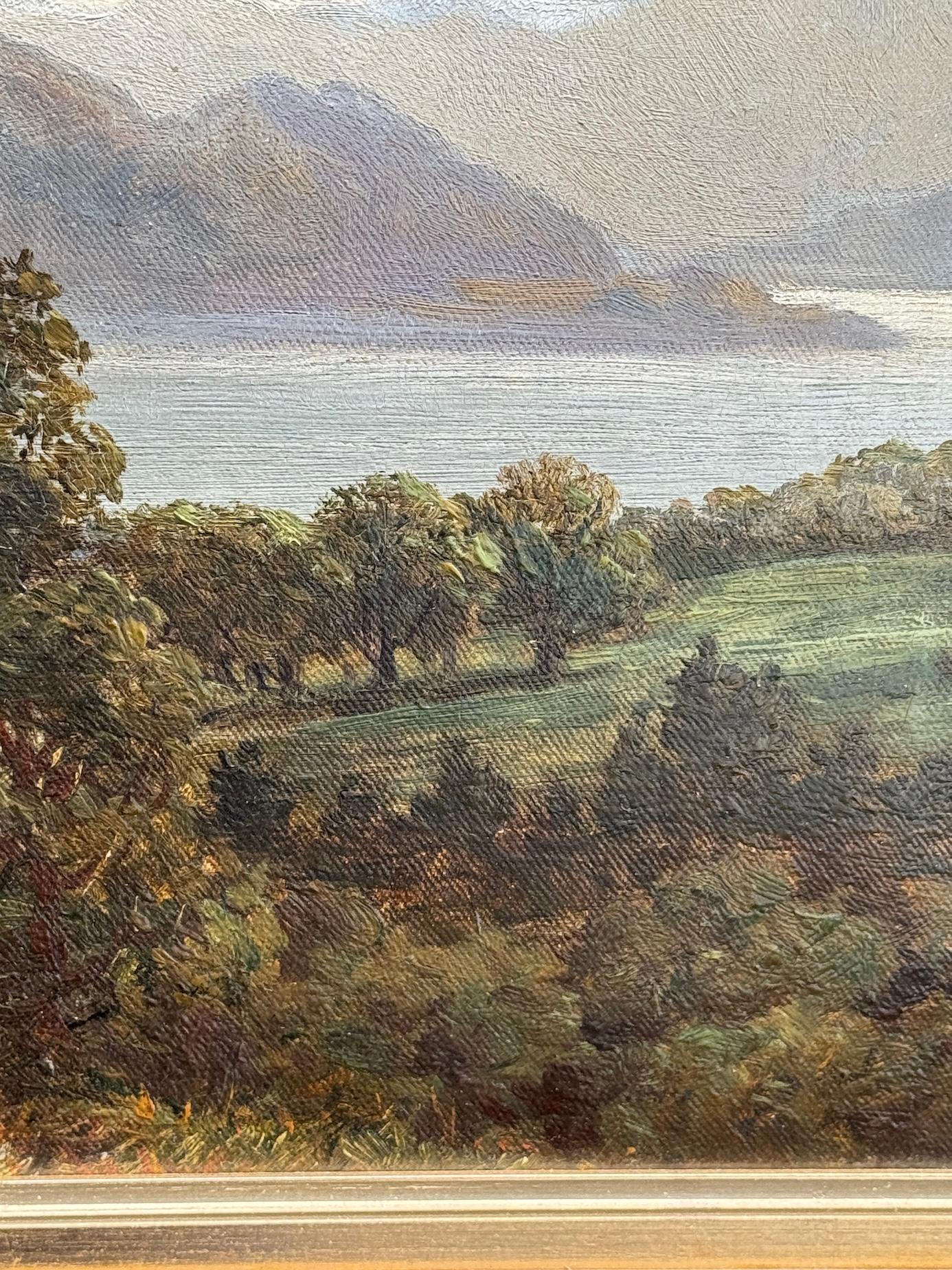 19th century English lake landscape, Ullswater, Gowbarrow Park, Cumberland UK - Victorian Painting by Samuel Henry Baker