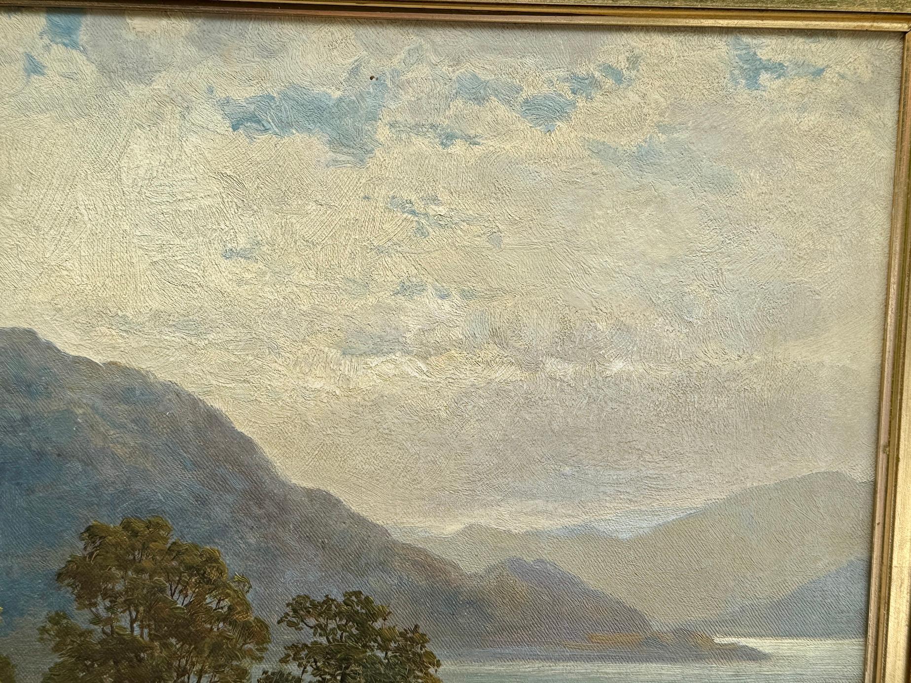 19th century English lake landscape, Ullswater, Gowbarrow Park, Cumberland UK - Brown Figurative Painting by Samuel Henry Baker