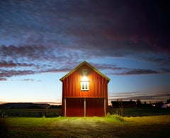 Barn, Samuel Hicks - Contemporary Landscape Photography, Sunset, Nature, Farm