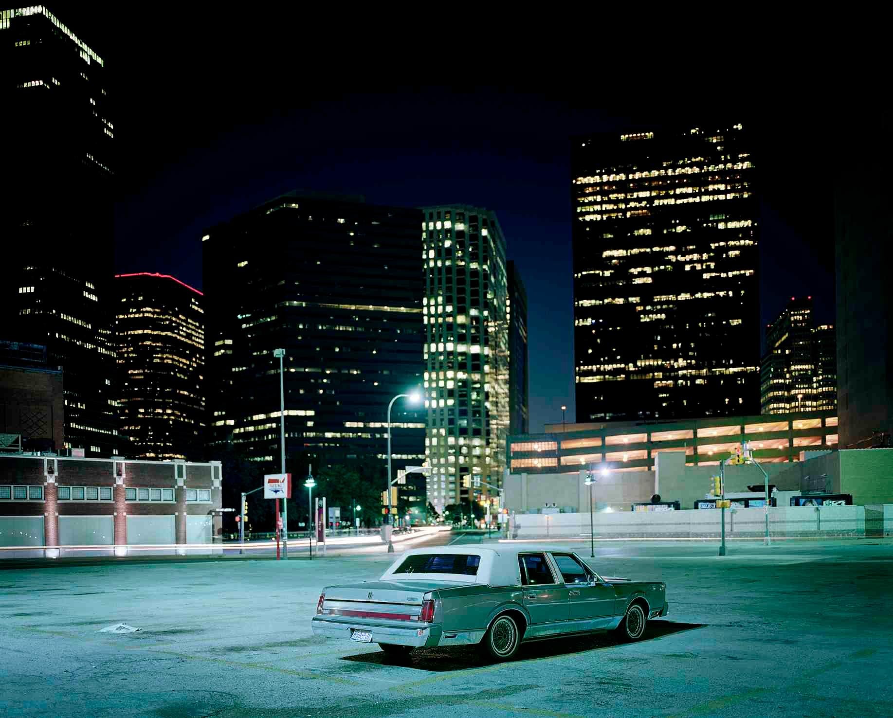 Samuel Hicks Portrait Photograph - Car, Downtown Car Park, Dallas, Texas - Vintage Automobile Photography