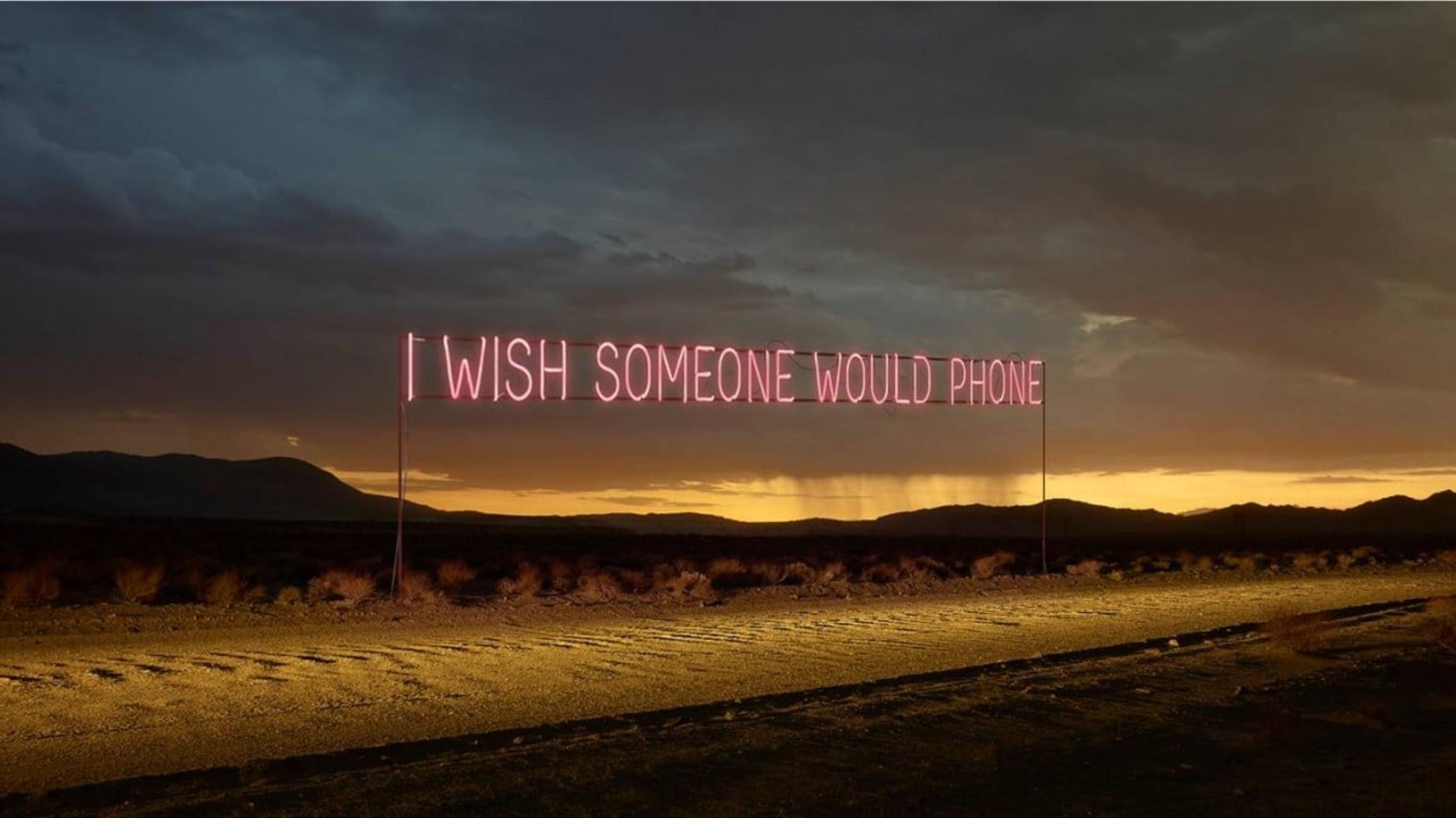 I Wish Someone Would Phone - Words from Panic in Detroit by David Bowie. Trona Pinnacles, California, 2014 is a 16" x 20" C-Type Print from a Limited Edition of 25 by Samuel Hicks.

In this series by London-based photographer Samuel Hicks, the words