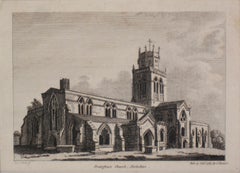 Pontefract Church, Yorkshir.e. Antique Print