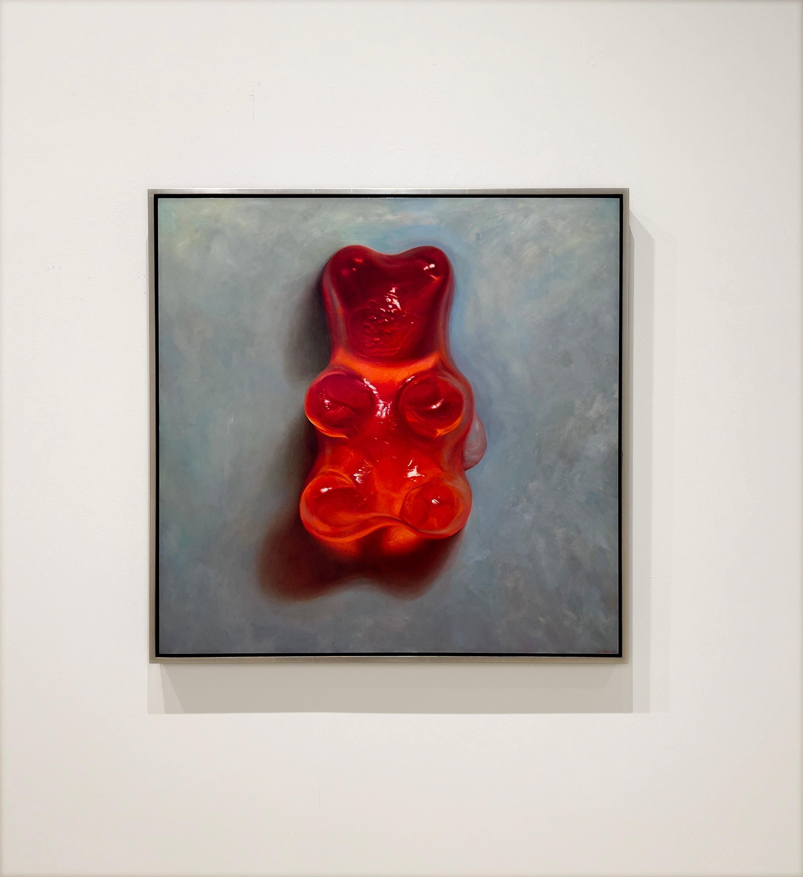 BIG BEAR (RED) - Réalisme / Bonbons gélifiés / Food Art ludique / Nostalgia - Painting de Samuel Hung