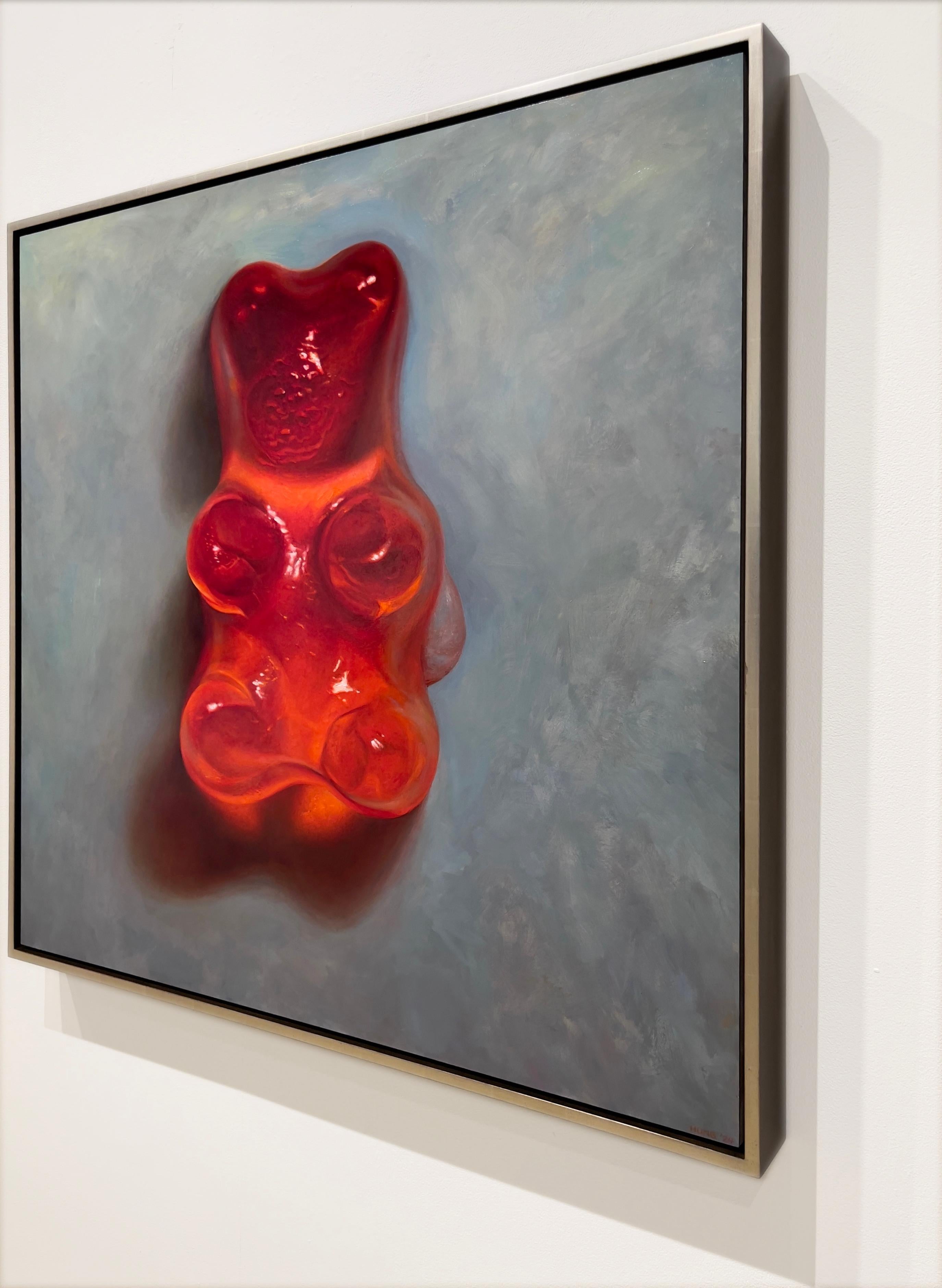 BIG BEAR (RED) - Réalisme / Bonbons gélifiés / Food Art ludique / Nostalgia - Contemporain Painting par Samuel Hung