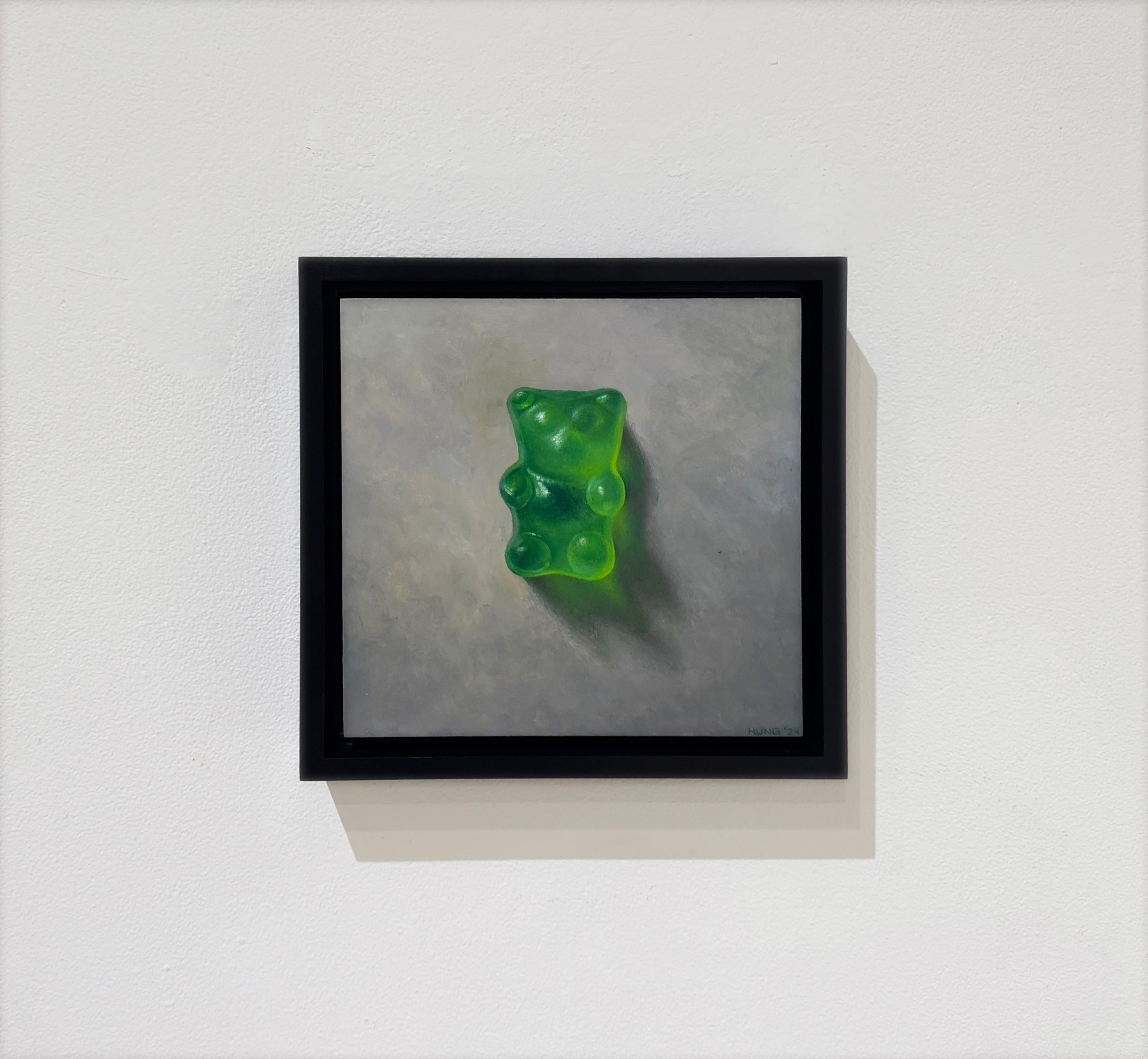 GREEN BEAR - Food, Candy, Childhood - Painting by Samuel Hung