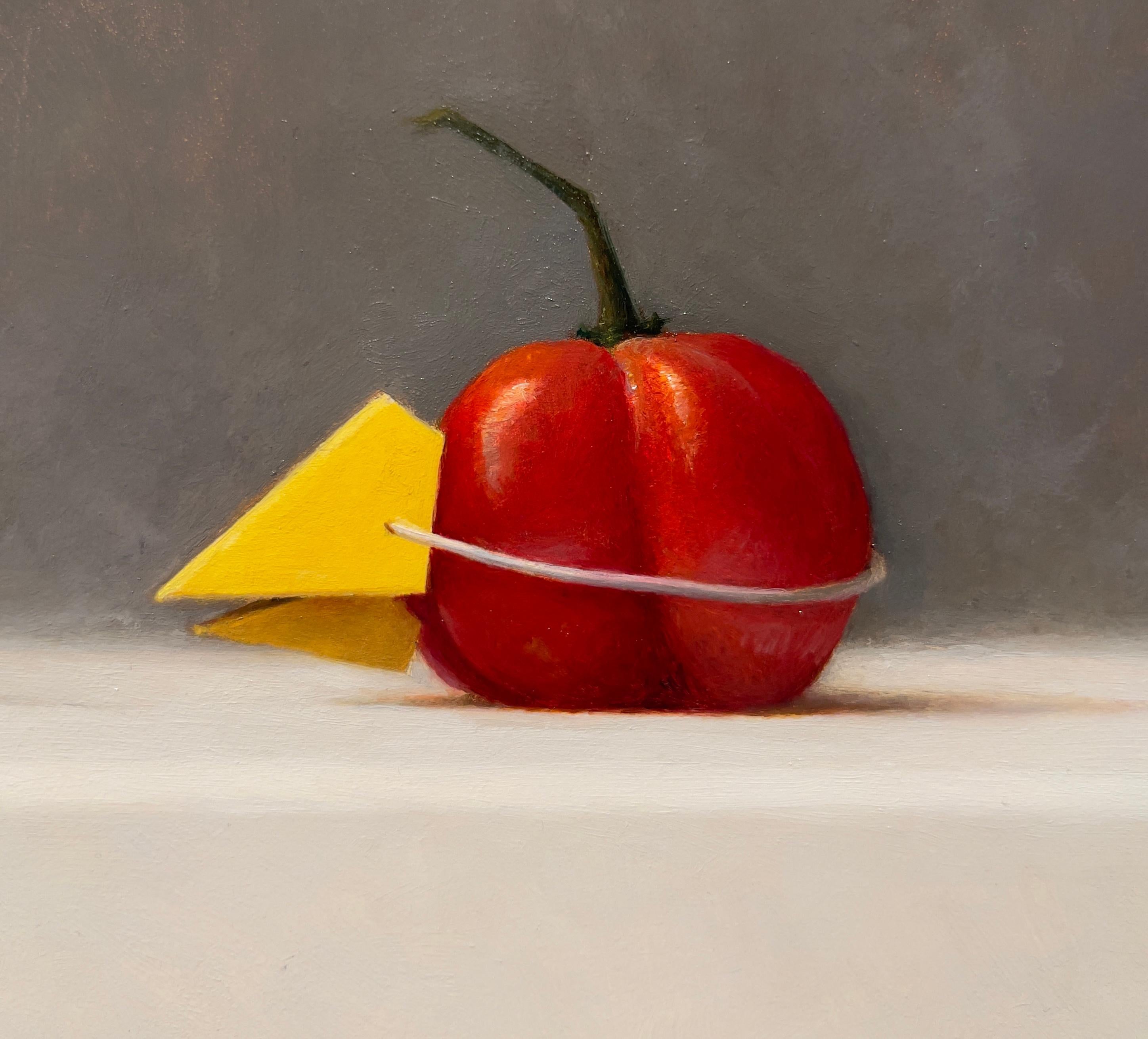 IMPOSTERS #24 (Devil Duck and Habanero Peppers) - Humorous Still Life / Realism  For Sale 1