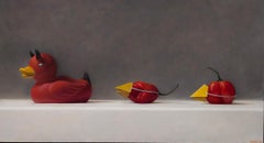 IMPOSTERS #24 (Devil Duck and Habanero Peppers) - Humorous Still Life / Realism 