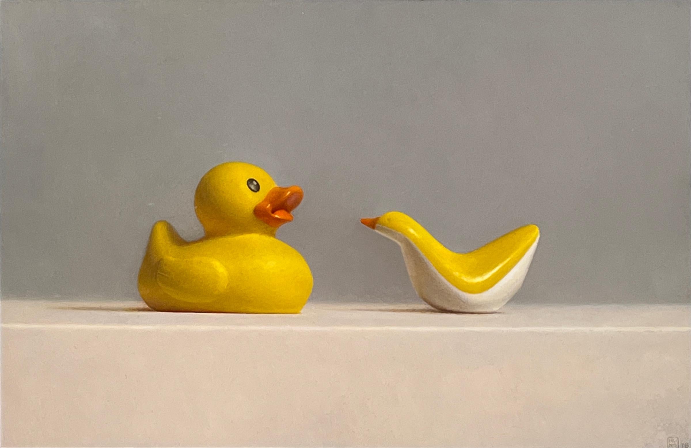 ODD DUCKS #3 (PATO Y PATO MODERNO) - Fotorrealismo / Naturaleza muerta contemporánea - Painting de Samuel Hung