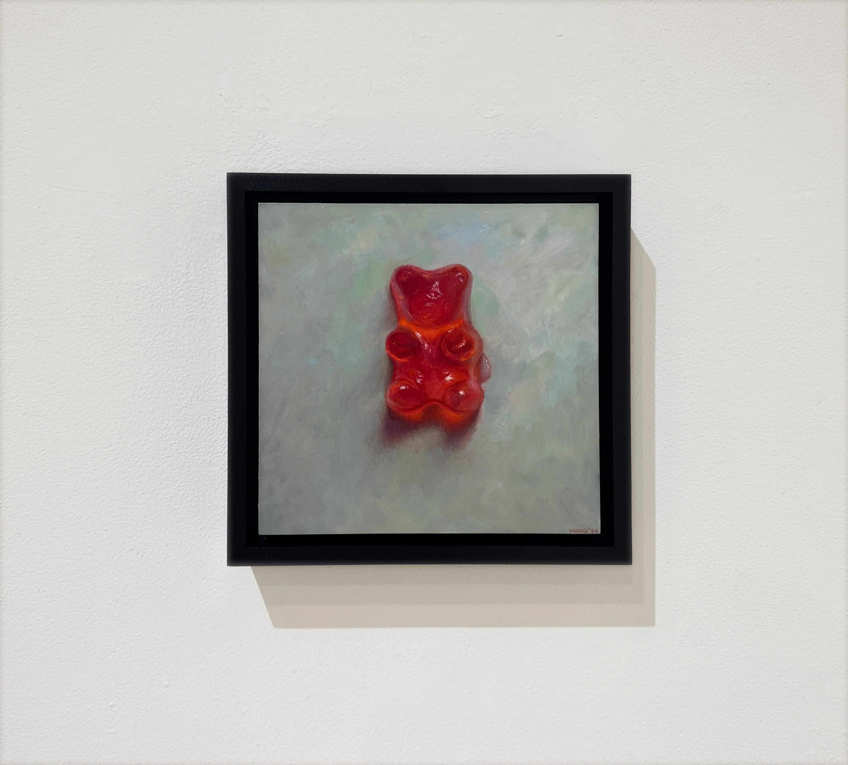 RED BEAR - Food / Gummy Candy / Contemporary Realism - Painting by Samuel Hung
