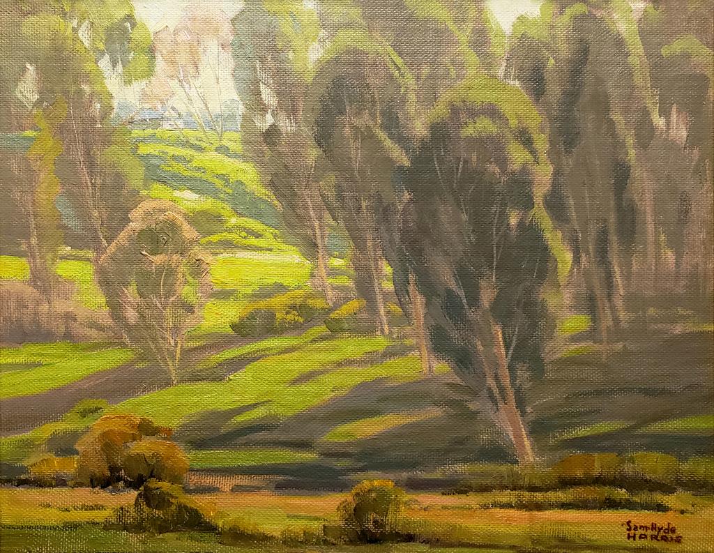 Arroyo Grove, c. 1940s - Painting by Samuel Hyde Harris