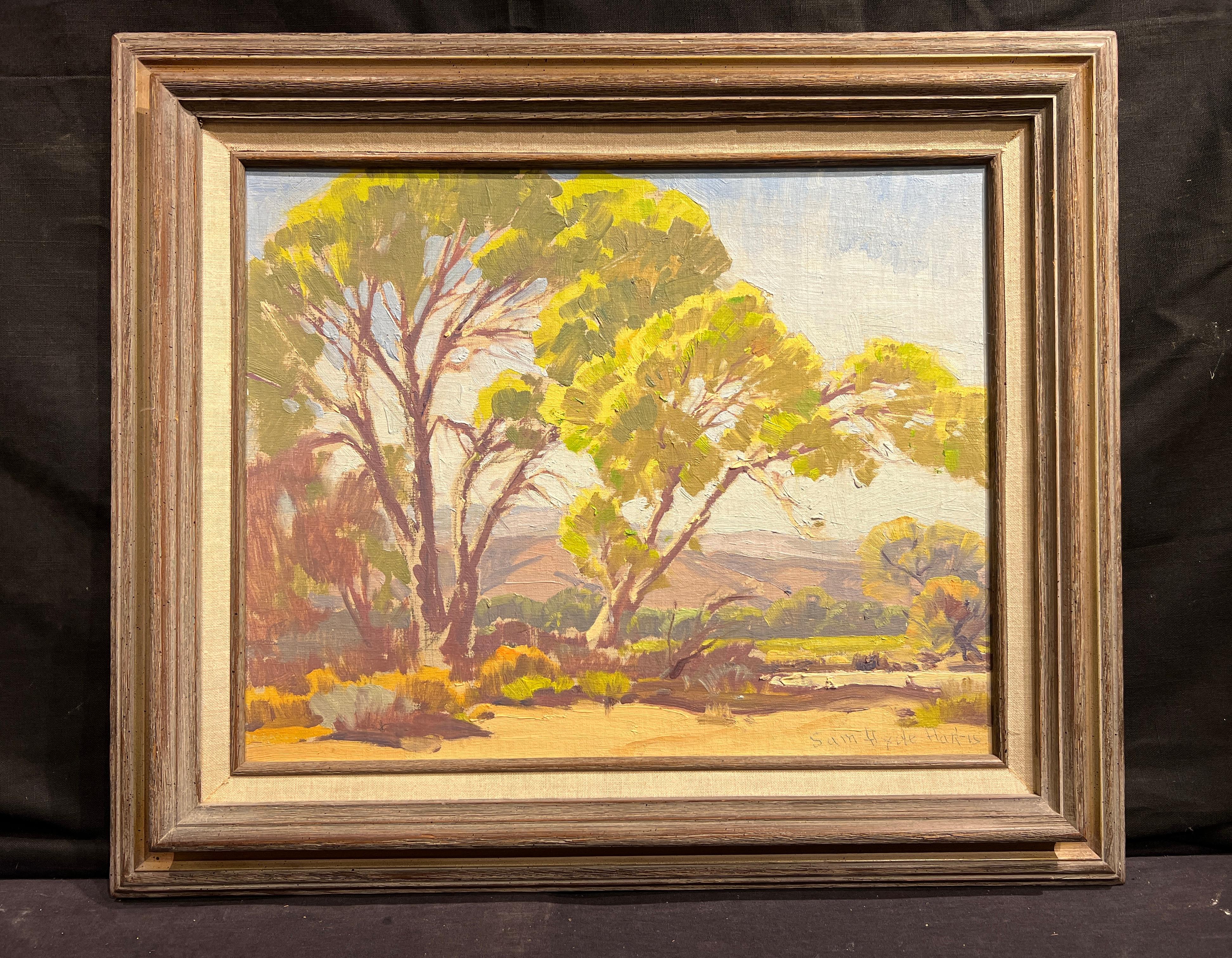 Pino Solitario (Cottonwoods) - Painting impresionista estadounidense de Samuel Hyde Harris