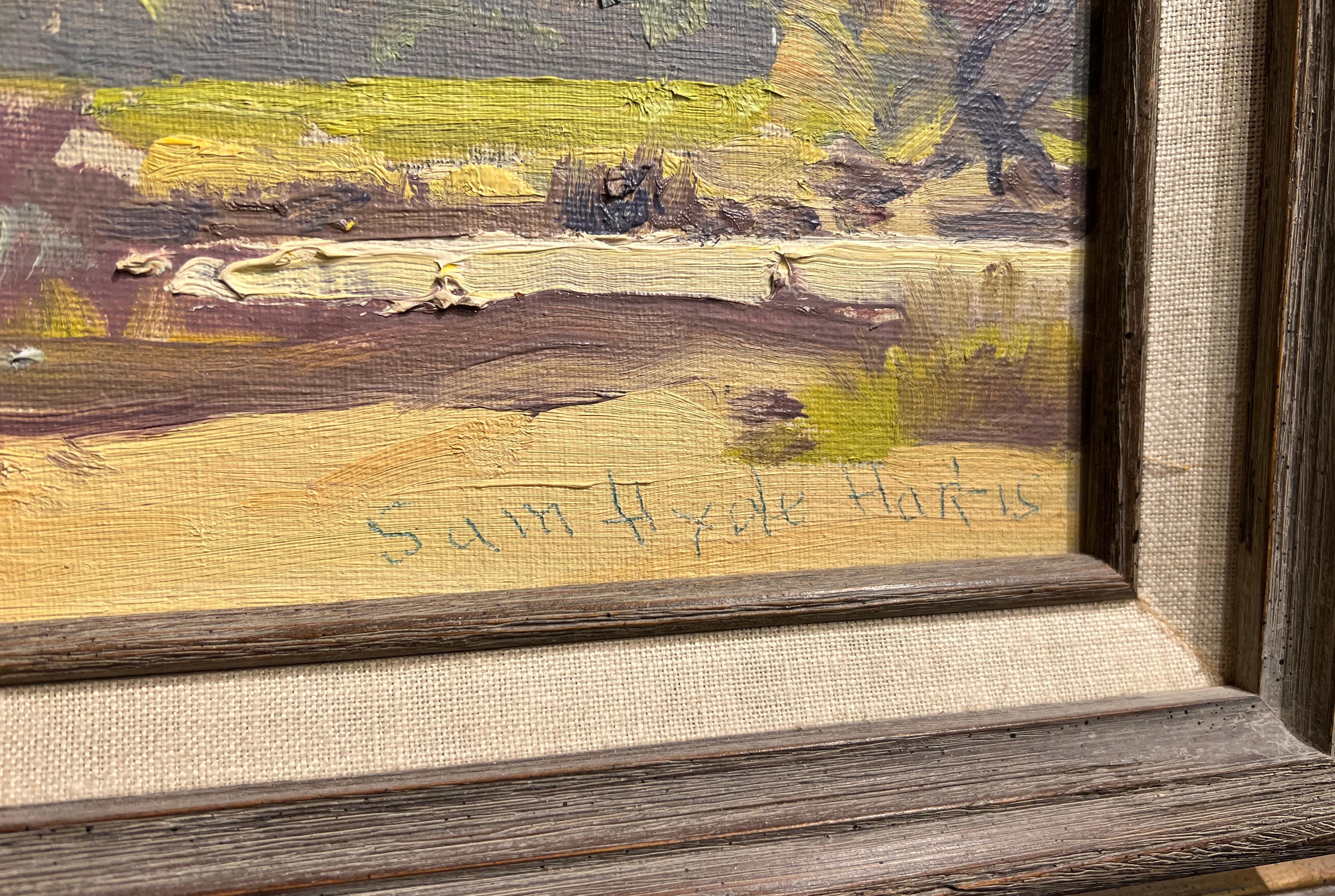 Pino Solitario (Cottonwoods) - Landscape Painting Marrón de Samuel Hyde Harris