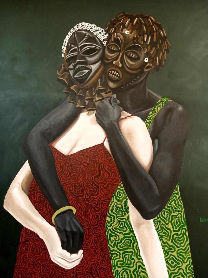 Samuel Inalegwu Figurative Painting - Entangle